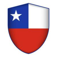 Chile Flagge im Schild Form. Vektor Illustration.