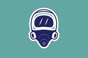 voll Gesicht Gas Maske Aufkleber Vektor Illustration. Menschen Sicherheit Objekte Symbol Konzept. voll Gesicht Respirator Maske zum Rauch Schutz Aufkleber Design Logo.