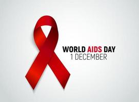 1. Dezember Welt-Aids-Tag-Hintergrund. rotes Bandzeichen. vektor