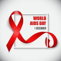 1. Dezember Welt-Aids-Tag-Hintergrund. rotes Bandzeichen. vektor