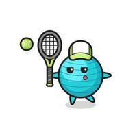 seriefigur av träningsboll som tennisspelare vektor