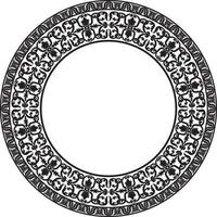 Vektor einfarbig schwarz runden klassisch Renaissance Ornament. Kreis, Ring europäisch Grenze, Wiederbelebung Stil Rahmen