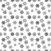 jul snöflingor på vit bakgrund. sömlöst mönster. vektor