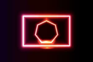neon ljus i de form av en rektangel och heptagon vektor illustration.