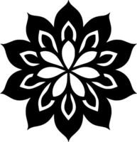 Mandala - - schwarz und Weiß isoliert Symbol - - Vektor Illustration