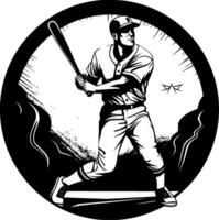 Baseball - - schwarz und Weiß isoliert Symbol - - Vektor Illustration