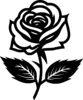 Rose - - schwarz und Weiß isoliert Symbol - - Vektor Illustration