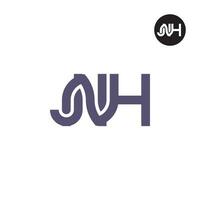 brev jnh monogram logotyp design vektor