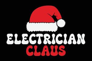 Elektriker claus komisch Weihnachten T-Shirt Design vektor