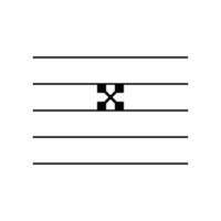 dubbel- skarp nyckel signatur på personal platt vektor isolerat på vit bakgrund. svart musikalisk notation symbol. musik begrepp. Flash-kort för inlärning musik