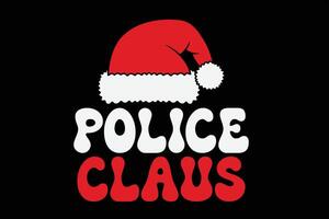 Polizei claus komisch Weihnachten T-Shirt Design vektor