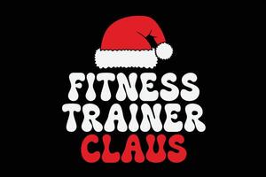 Fitness Trainer claus komisch Weihnachten T-Shirt Design vektor