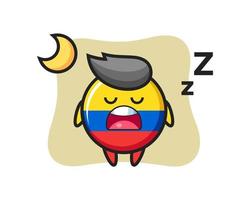 Kolumbien-Flagge-Abzeichen-Charakter-Illustration nachts schlafen vektor