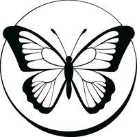 elegant Flug schwarz Schmetterling Symbol Schmetterling Silhouette im noir ein Symbol von Schönheit vektor