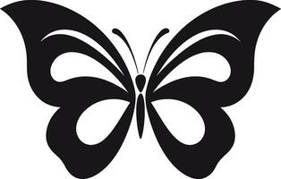 noir Charme nimmt Flügel Schmetterling Symbol Eleganz im Schatten monochromatisch Schmetterling Emblem vektor