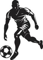 fält av drömmar enfärgad fotboll spelare konstnärlig hyllning mästare i verkan svart vektor porträtt av de idrottare