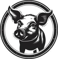 modern Schwein Silhouette beschattet Schweinchen Symbol vektor