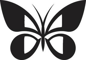 tillverkad skönhet i rörelse svart fjäril design elegant och mystisk svart vektor emblem