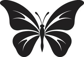 Eleganz im schwarz Schmetterling Symbol im Bewegung Schmetterling im Schatten schwarz Vektor Design