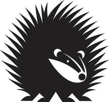 Prämie schwarz Stachelschwein Symbol Stachelschwein Feder geometrisch Logo vektor