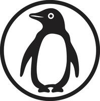 elegant schwarz Vektor Pinguin Symbol ein charmant Arktis Botschafter Pinguin Logo im noir ein stilvoll Tribut zu das eisig Welt