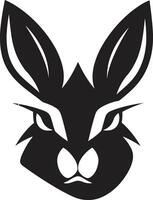 premie kanin silhuett insignier invecklad kanin bricka design vektor