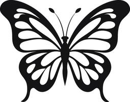 graciös majestät i noir fjäril emblem noir skönhet tar vinge svart fjäril symbol vektor