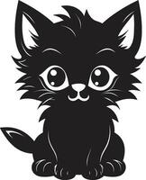 vektoriserad pott identitet djärv svart katt insignier vektor
