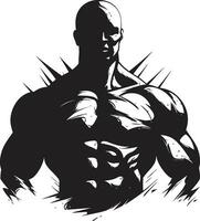 Muskel noir einfarbig Vektor Fitness Exzellenz Tinte und Eisen Magie Vektor Bodybuilder Majestät
