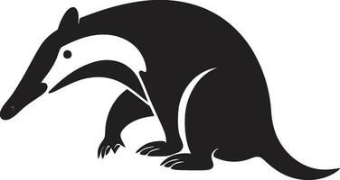minimalistisch Ameisenbär Meisterschaft schwarz Vektor Symbol künstlerisch Präzision schwarz Ameisenbär Symbol im Vektor