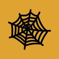 halloween symbol Spindel webb logotyp ikon barns hand dragen klotter tecknad serie charmig design mode skriva ut för plagg, kläder, hälsning kort, baner affisch, flygblad, och rum dekorera vektor