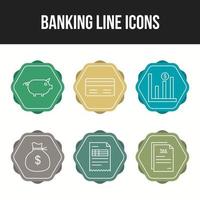 einzigartige Linie Vecor Icon Set von Banking Icons vektor