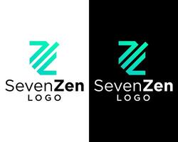 Nummer 7 Brief z Monogramm einfach Linie geometrisch Logo Design. vektor