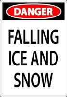 Achtung Zeichen fallen Eis und Schnee vektor