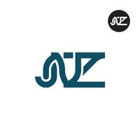 Brief jnz Monogramm Logo Design vektor