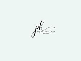 ph Brief Logo Design. hp Unterschrift Logo. Geschäft. handgeschrieben. Skript. Unterschrift Schriftart. kreativ. ph Logo. modern. Schriftart. Beschriftung vektor