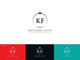 Monogramm Luxus Kreis kf Krone Logo Symbol, minimalistisch kf Logo Brief Vektor Kunst zum Ihre Geschäft