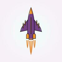 enkel design av super jet logotyp ikon, raket vektor årgång illustration