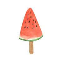 vattenfärg vattenmelon is grädde ClipArt, sommar mogen frukt. vattenmelon fest vektor