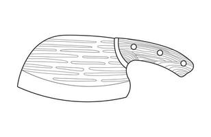 hand dragen barn teckning tecknad serie vektor illustration köttyxa kniv isolerat i klotter stil