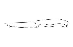 Hand gezeichnet Kinder Zeichnung Karikatur Vektor Illustration Steak Messer isoliert im Gekritzel Stil