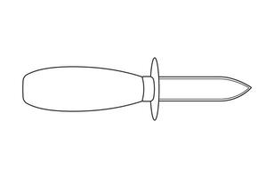 hand dragen barn teckning tecknad serie vektor illustration ostron kniv isolerat i klotter stil