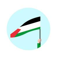 hand innehav palestina flagga vektor