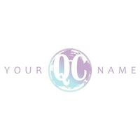 qc Initiale Logo Aquarell Vektor Design