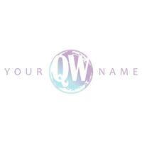 qw Initiale Logo Aquarell Vektor Design