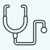 ikon stetoskop. relaterad till värld cancer symbol. linje stil. enkel design redigerbar. enkel illustration vektor