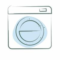 Symbol Waschen Maschine. verbunden zu Reinigung Symbol. Farbe Stelle Stil. einfach Design editierbar. einfach Illustration vektor