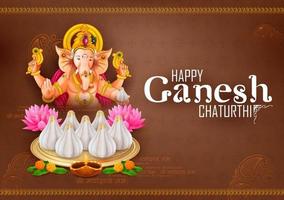 Lord Ganpati Hintergrund für das Ganesh Chaturthi Festival von Indien vektor