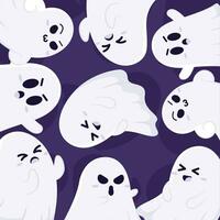 Halloween Geist Charakter Muster Hintergrund Vektor Illustration