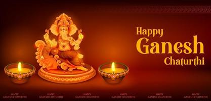 lord ganpati bakgrund för ganesh chaturthi festival i Indien vektor